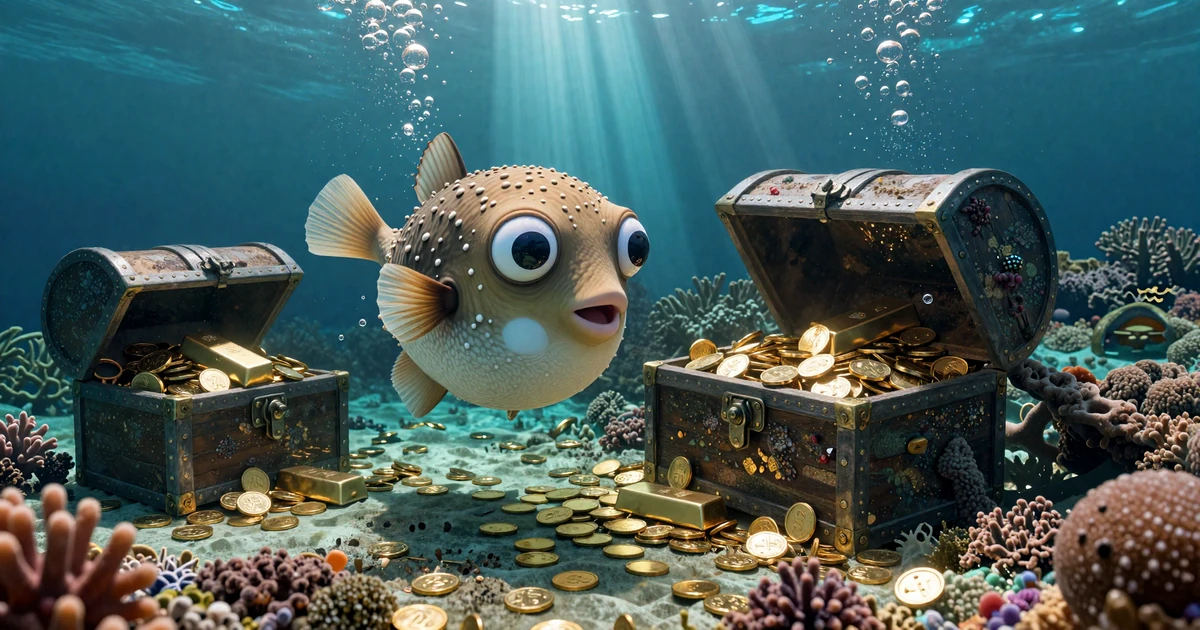 Bunter Slot-Automat mit Unterwasser-Symbolen und gl&uuml;henden Gewinnlinien im Fugu Casino